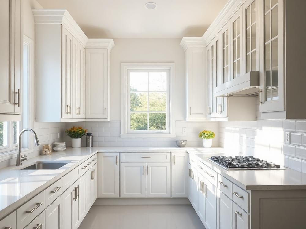 Bright, spotless kitchen after residential cleaning